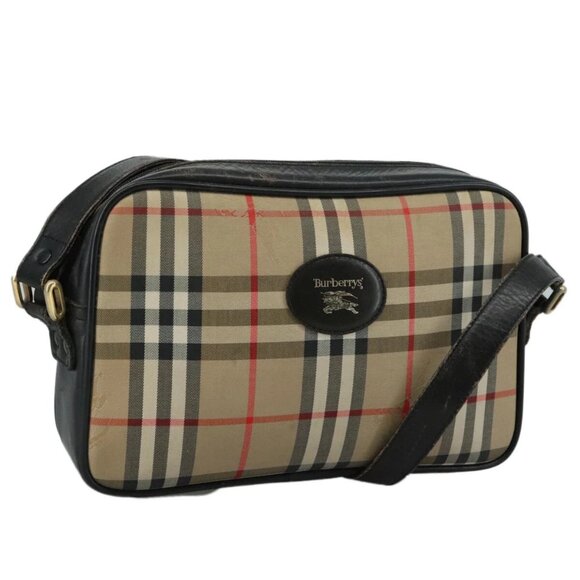 Burberrys Nova Check Shoulder Bag Canvas Beige Auth th5571 - Picture 1 of 16